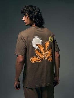 Flying Machine - Men Brown Street Vibe Graphic Printed Relaxed Fit T-shirt