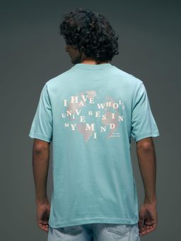 Flying Machine - Men Blue Street Vibe Graphic Printed Relaxed Fit T-shirt