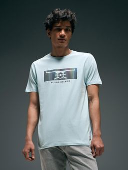 Flying Machine - Men Blue Regular Fit Brand Printed T-shirt