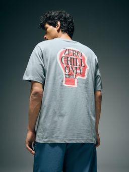 Flying Machine - Men Blue Graphic Printed Relaxed Fit T-shirt