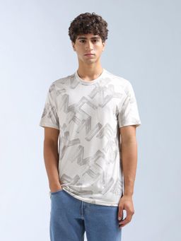 Flying Machine - Men White Printed Regular Fit T-shirt