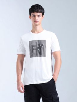 Flying Machine - Men White Brand Printed Essentials T-shirt