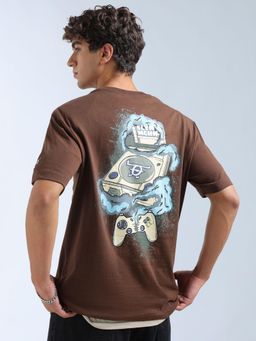 Flying Machine - Men Brown Graphic Printed Relaxed Fit T-shirt