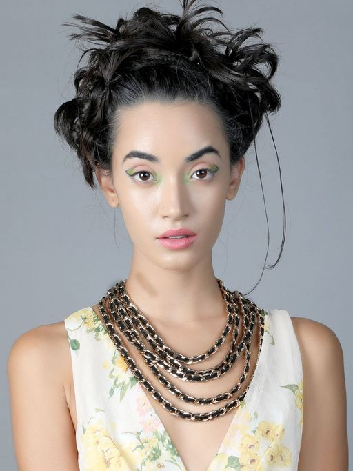 Odette Black And Gold Exquisite Statement Necklace