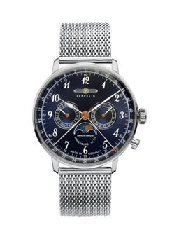 Zeppelin - LZ129 Hindenburg Day-Date Moon Phase Analog Blue Dial Color Men Watch-7036M3