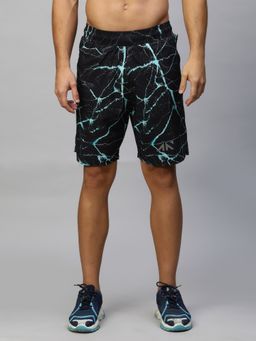 AESTHETIC NATION - Aspire 2 In 1 Inner Compression Turquoise Printed Shorts
