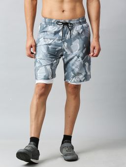 AESTHETIC NATION - Critical 2 In 1 Inner Compression Grey Printed Shorts