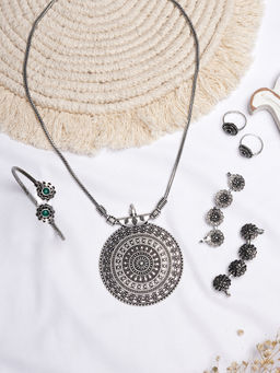 Teejh - by Joker and Witch Aaaral Silver Oxidised Jewelry Gift Set