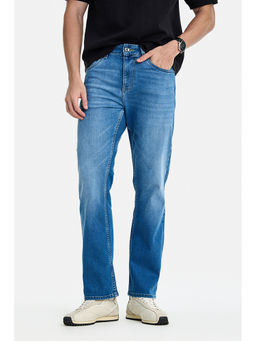 Snitch - Men Blue Solid/Plain Cotton Blend Jeans
