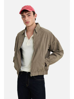 Snitch - Men Khaki Textured Nylon Jacket