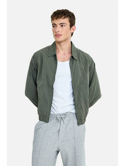 Snitch - Men Olive Textured Nylon Jacket