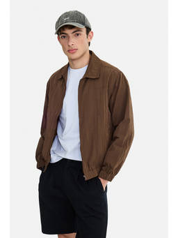 Snitch - Men Brown Textured Nylon Jacket