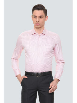 Louis Philippe - Men Pink Checks Cotton Shirt