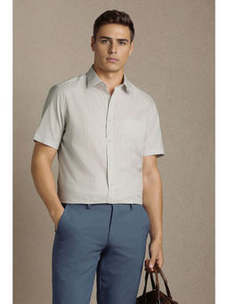 Louis Philippe - Men Grey Checks Cotton Shirt