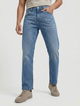 Spykar - Men Blue Solid/Plain Cotton Jeans
