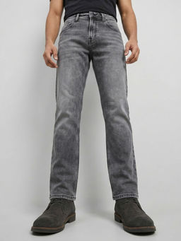 Spykar - Men Grey Solid/Plain Cotton Jeans