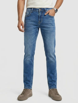 Spykar - Men Blue Solid/Plain Cotton Jeans