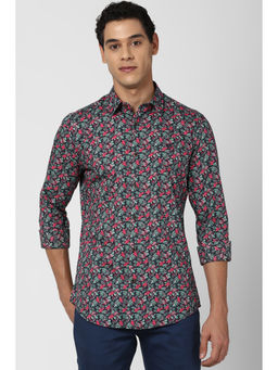 Peter England - Men Grey Printed Cotton Shirt