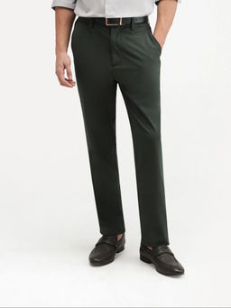 Rare Rabbit - Men Green Solid/Plain Polyester Trouser