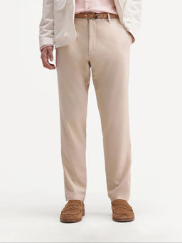 Rare Rabbit - Men Off White Solid/Plain Polyester Blend Trouser