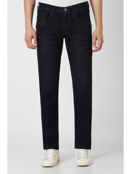 Van Heusen - Men Dark Navy Blue Mid Waist Slim Fit Jeans