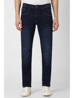 Van Heusen - Men Navy Blue Straight Slim Fit Jeans