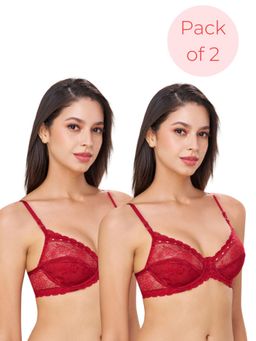 bodyline - Sophia Double Layered Wired Medium Coverage Lace Bra Convertible Straps (Pack of 2)