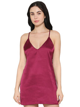 Wacoal - Womens Shiny Finish Strappy Bridal Wear Satin Camisole-Burgandy
