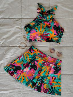 Addery - Tropical Pop Top with Shorts