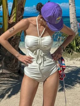 Addery - Coastal Breeze Ruched One Piece Swimsuit