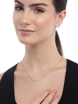 Carlton London - 18Kt Gold Plated with Cz Bar Necklace