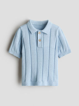 H&M - Boys Blue Knitted Polo T-Shirt