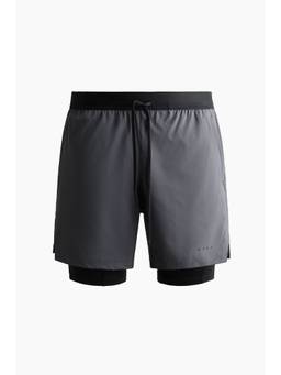 H&M - Men Grey Double-Layered Sports Shorts With Drymove