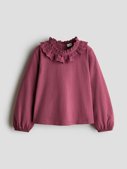 H&M - Girls Pink Collared Cotton Top