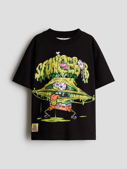 H&M - Boys Black Printed T-Shirt