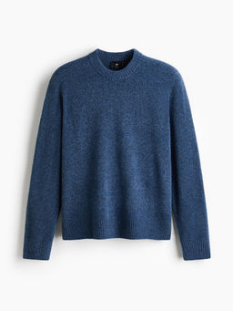 H&M - Men Blue Regular Fit Brushed Jumper