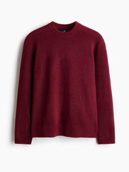 H&M - Men Red Regular Fit Brushed Jumper