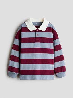 H&M - Boys Red Cotton Rugby Polo T-Shirt