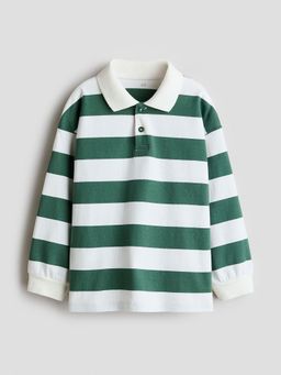 H&M - Boys Green Cotton Rugby Polo T-Shirt