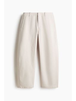 H&M - Men Beige Loose Fit Barrel Chinos
