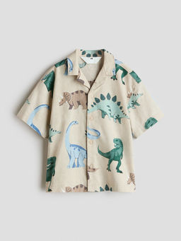 H&M - Boys Beige Linen-Blend Resort Shirt