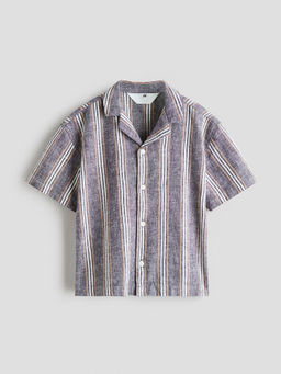 H&M - Boys Purple Linen-Blend Resort Shirt