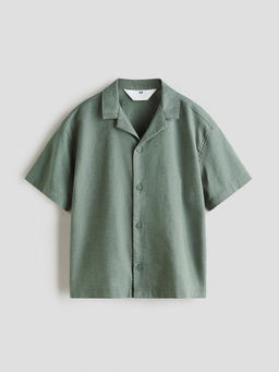 H&M - Boys Green Linen-Blend Resort Shirt
