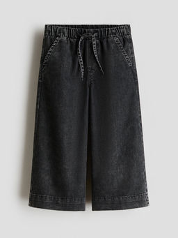 H&M - Girls Black Wide-Leg Denim Jeans