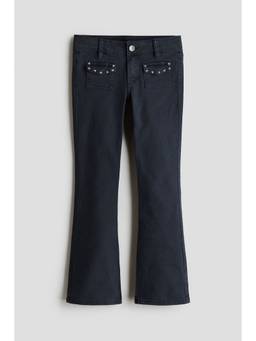 H&M - Girls Navy Blue Stud-Detail Twill Jeans