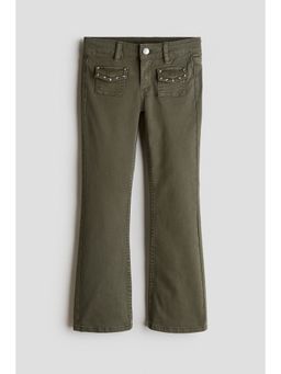 H&M - Girls Green Stud-Detail Twill Jeans