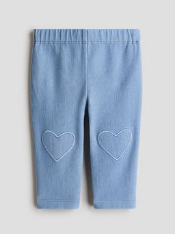 H&M - Girls Blue Heart-Detail Leggings