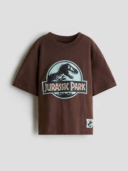 H&M - Boys Brown Printed Cotton T-Shirt