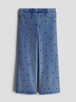 H&M - Girls Blue Wide Denim-Look Jeggings