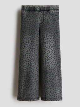 H&M - Girls Grey Wide Denim-Look Jeggings